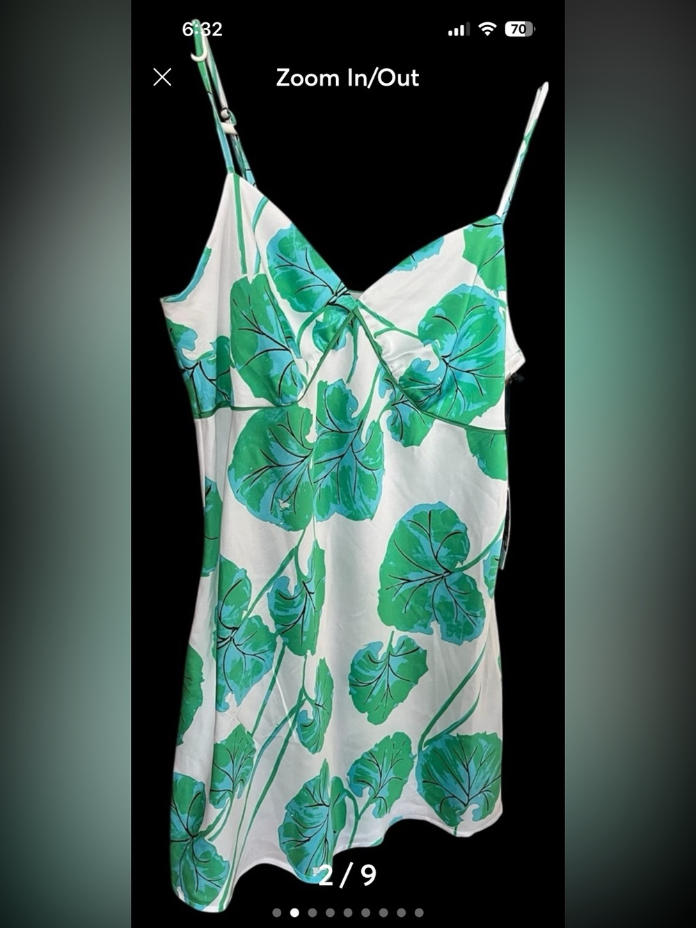 NWT - Diane Von furstenberg medium green and white dress with leaves.